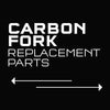 Graphic which reads "CARBON FORK REPLACEMENT PARTS" in white font on a black background.