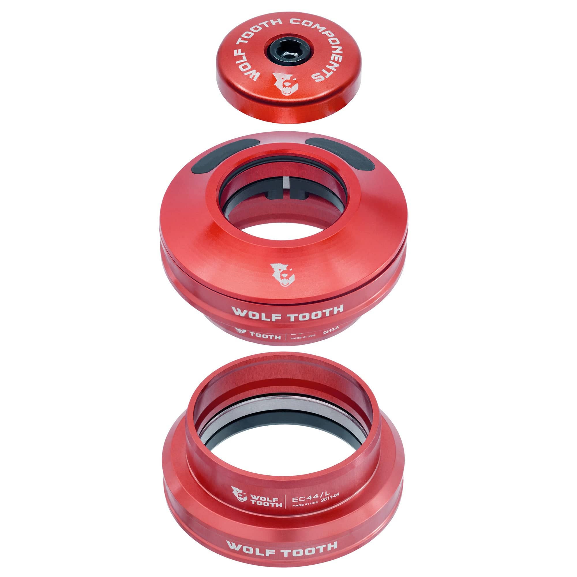 EC44 Upper & Lower Set / Red Wolf Tooth Premium EC44 Aero Headset for Semi-Internal Routing