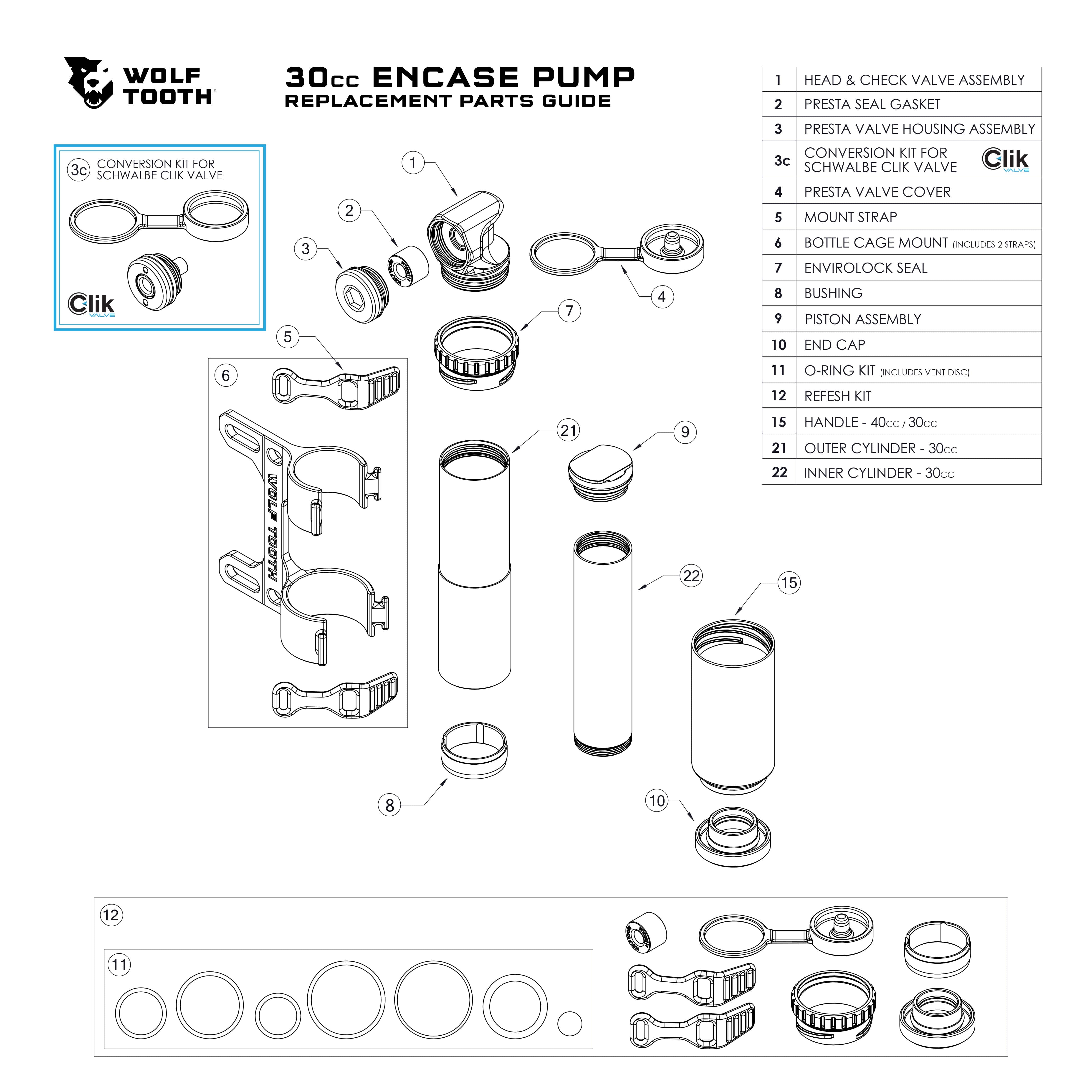 EnCase Pump Replacement Parts
