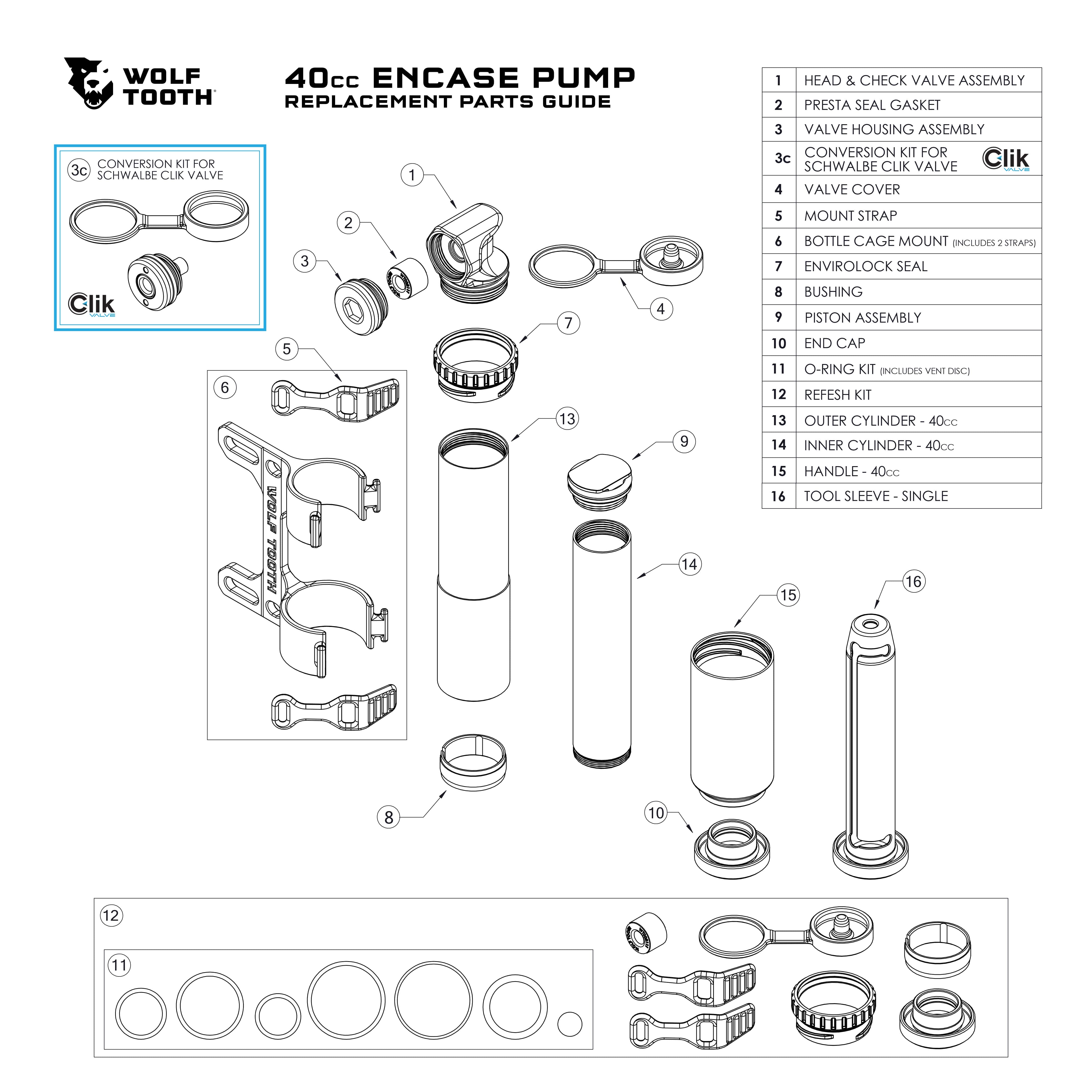 EnCase Pump Replacement Parts