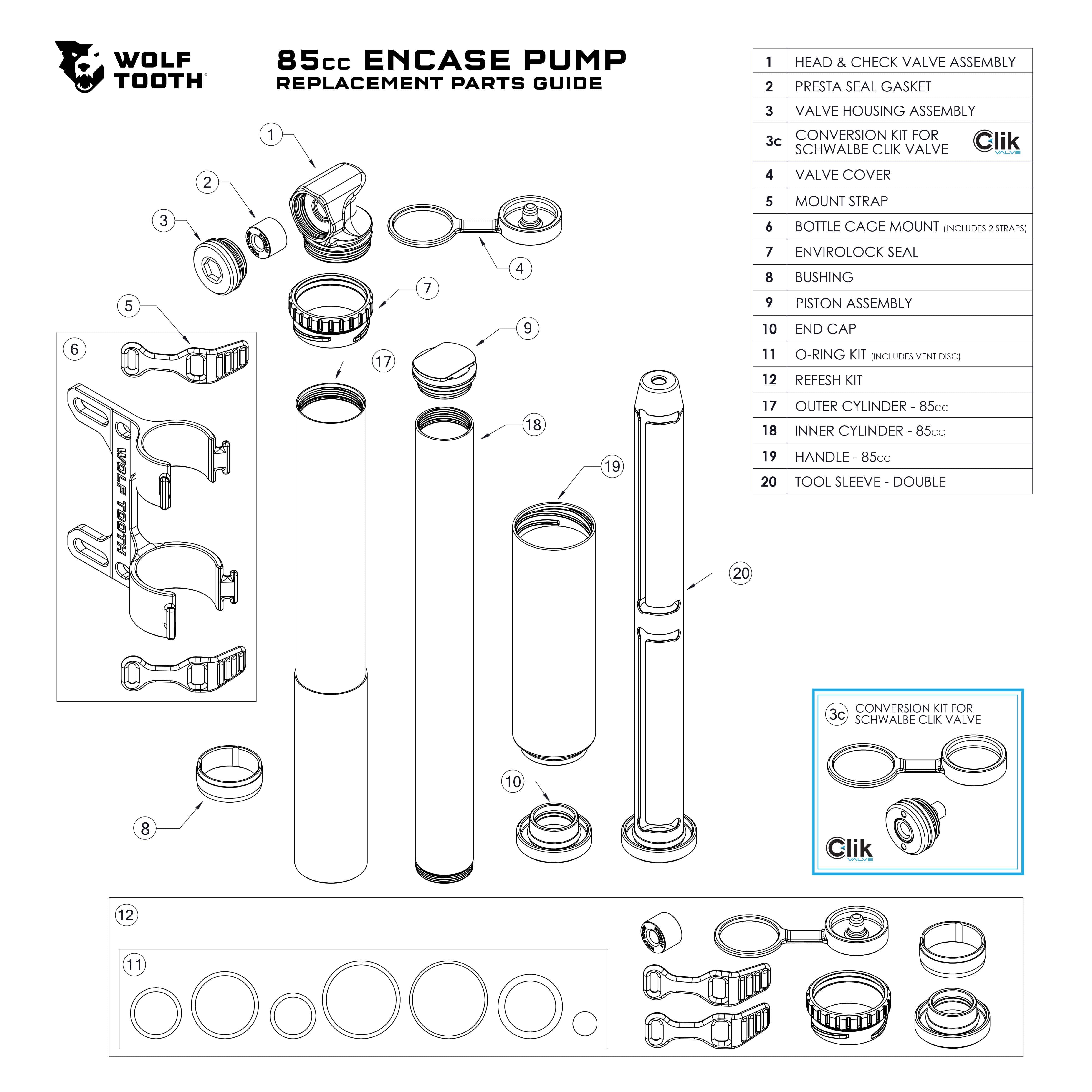 EnCase Pump Replacement Parts