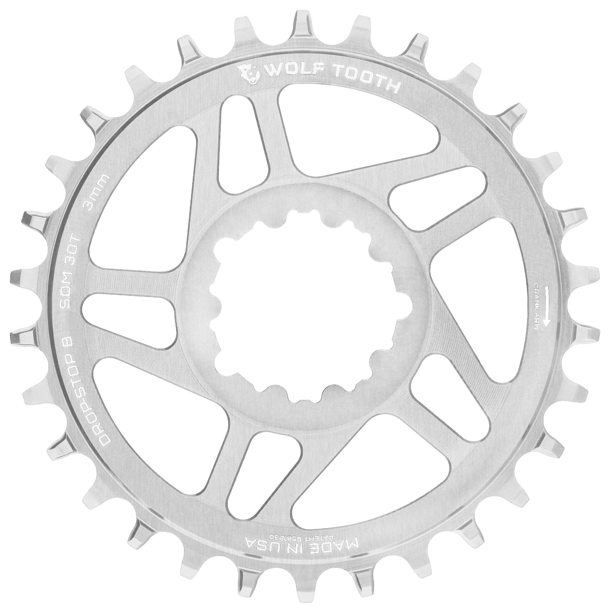 Chainring for SRAM 3 bolt 30 T Boost RawSilver