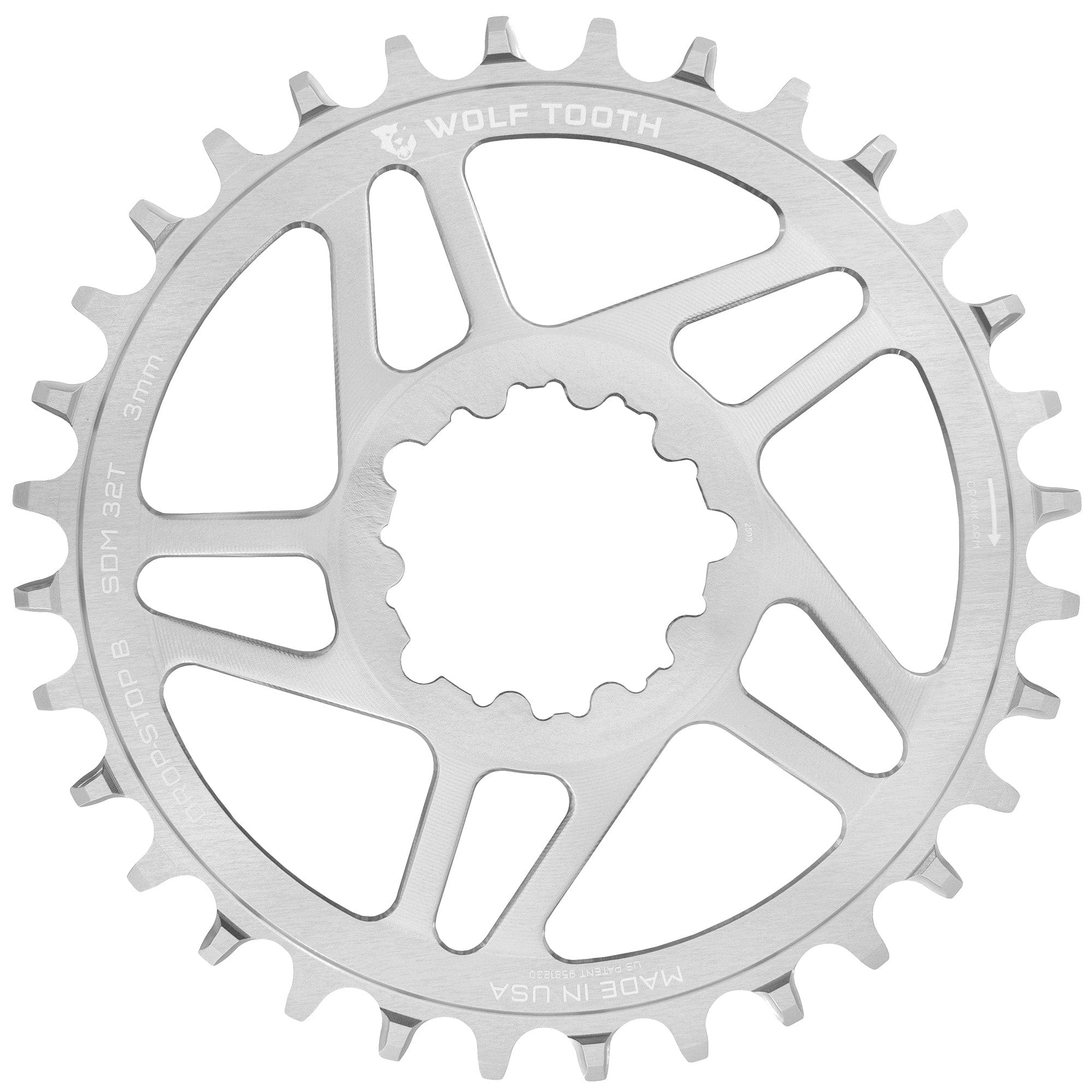 Chainring for SRAM 3 bolt 32 T Boost RawSilver