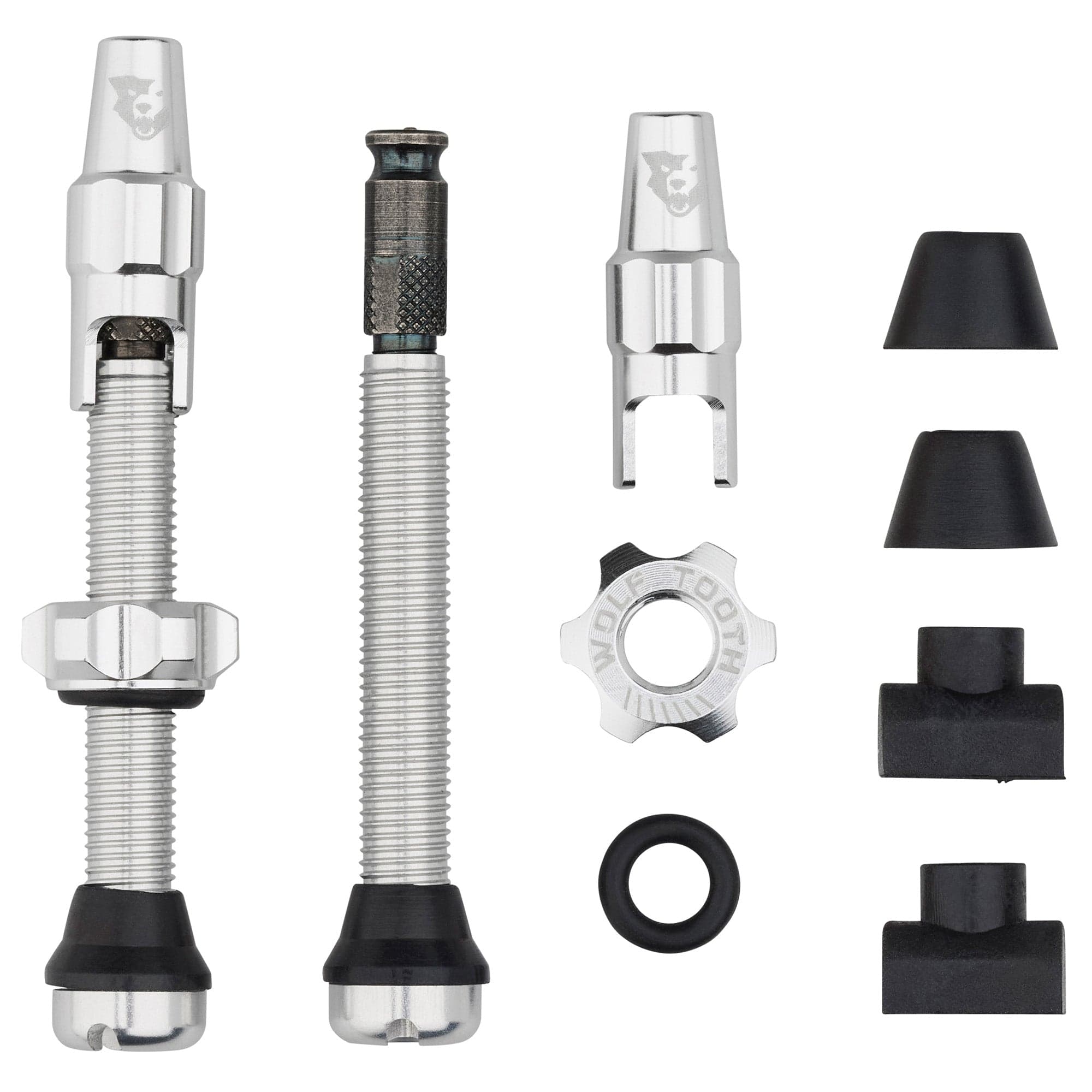 44mm / Raw Silver Tubeless Valve Stem Kit for Clik Valve