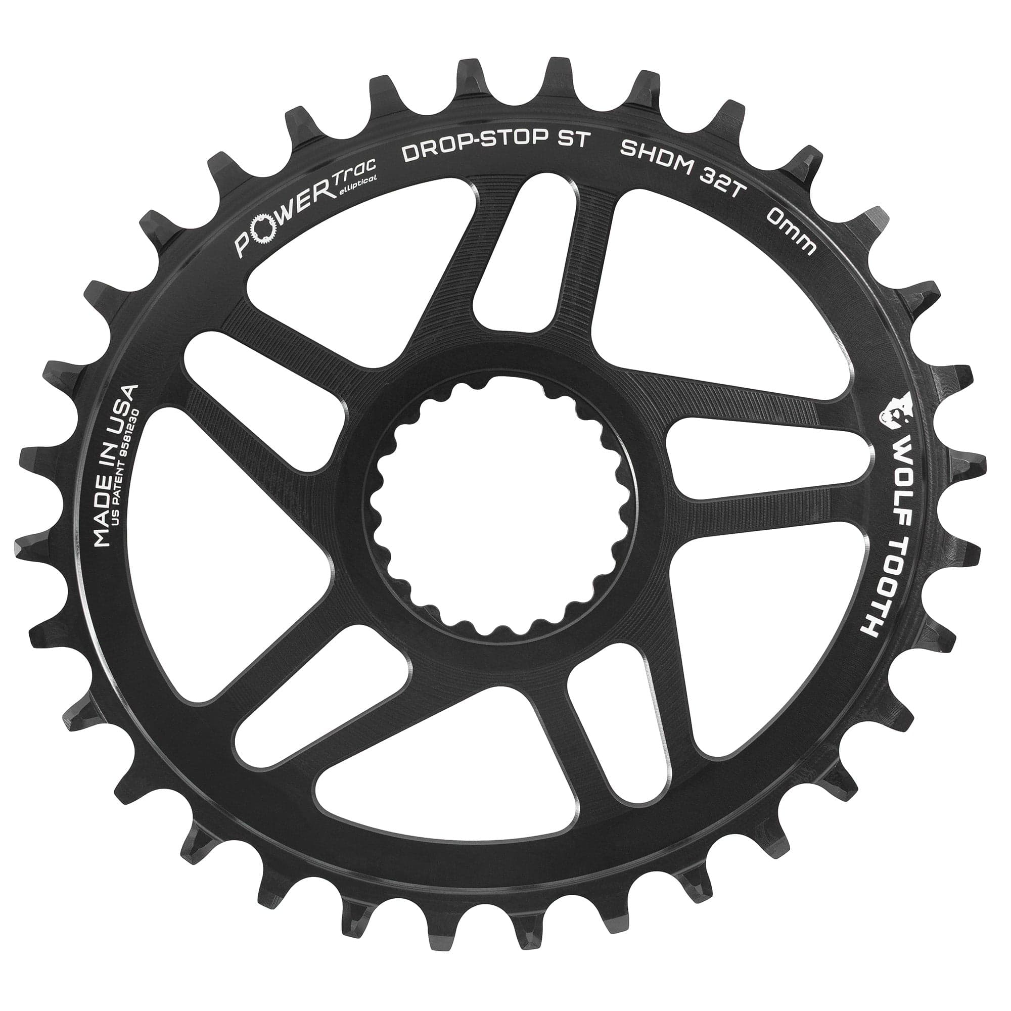 Drop-Stop ST / 32T / 0mm Offset Oval Direct Mount Chainrings for Shimano Cranks