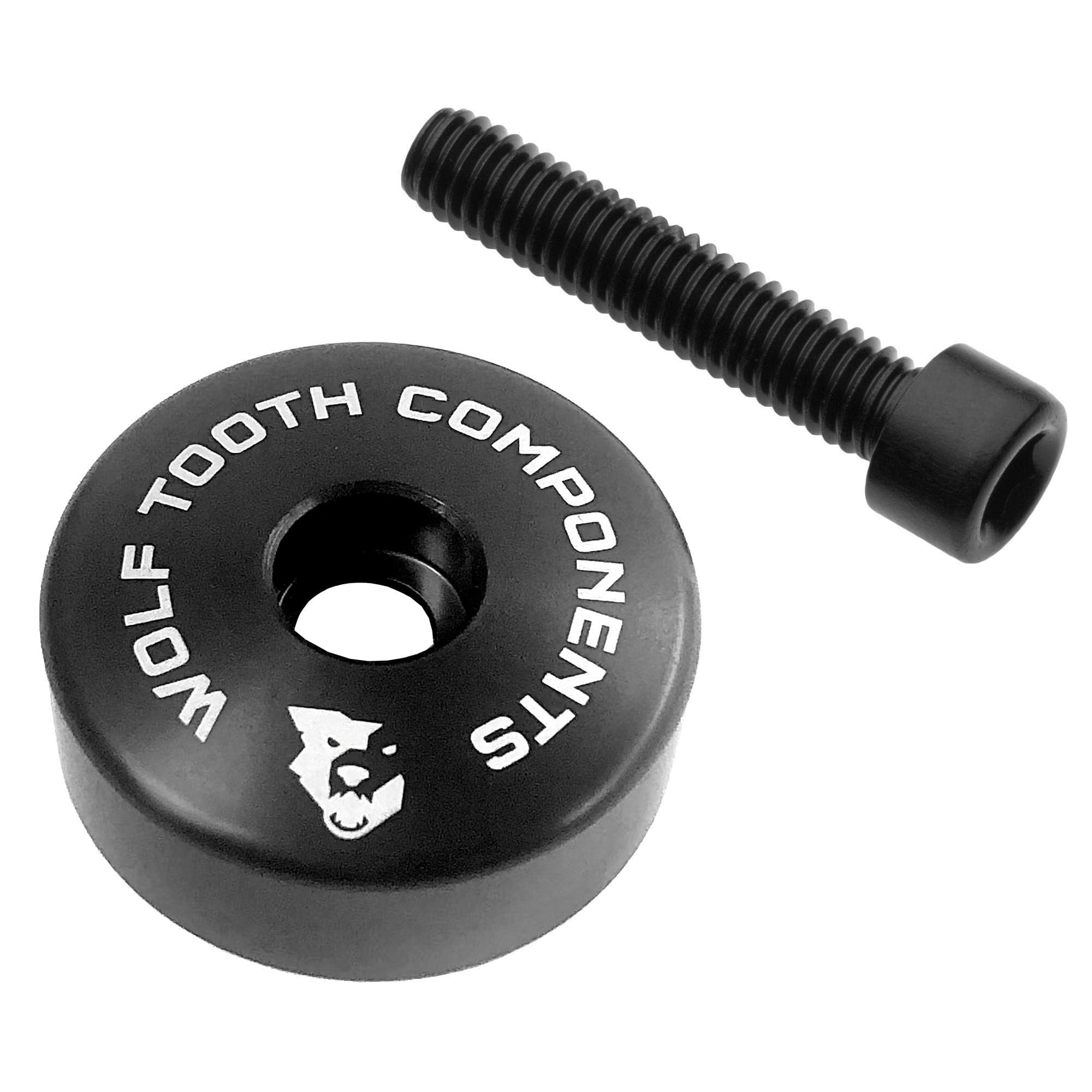 Aluminum / Black Ultralight Stem Cap with Integrated 15mm Spacer