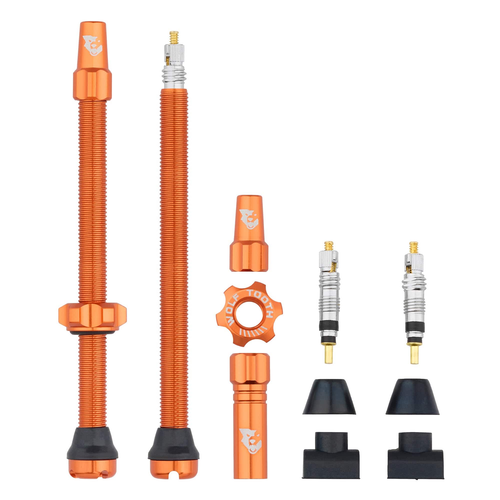 80mm / Orange Tubeless Presta Valve Stem Kit