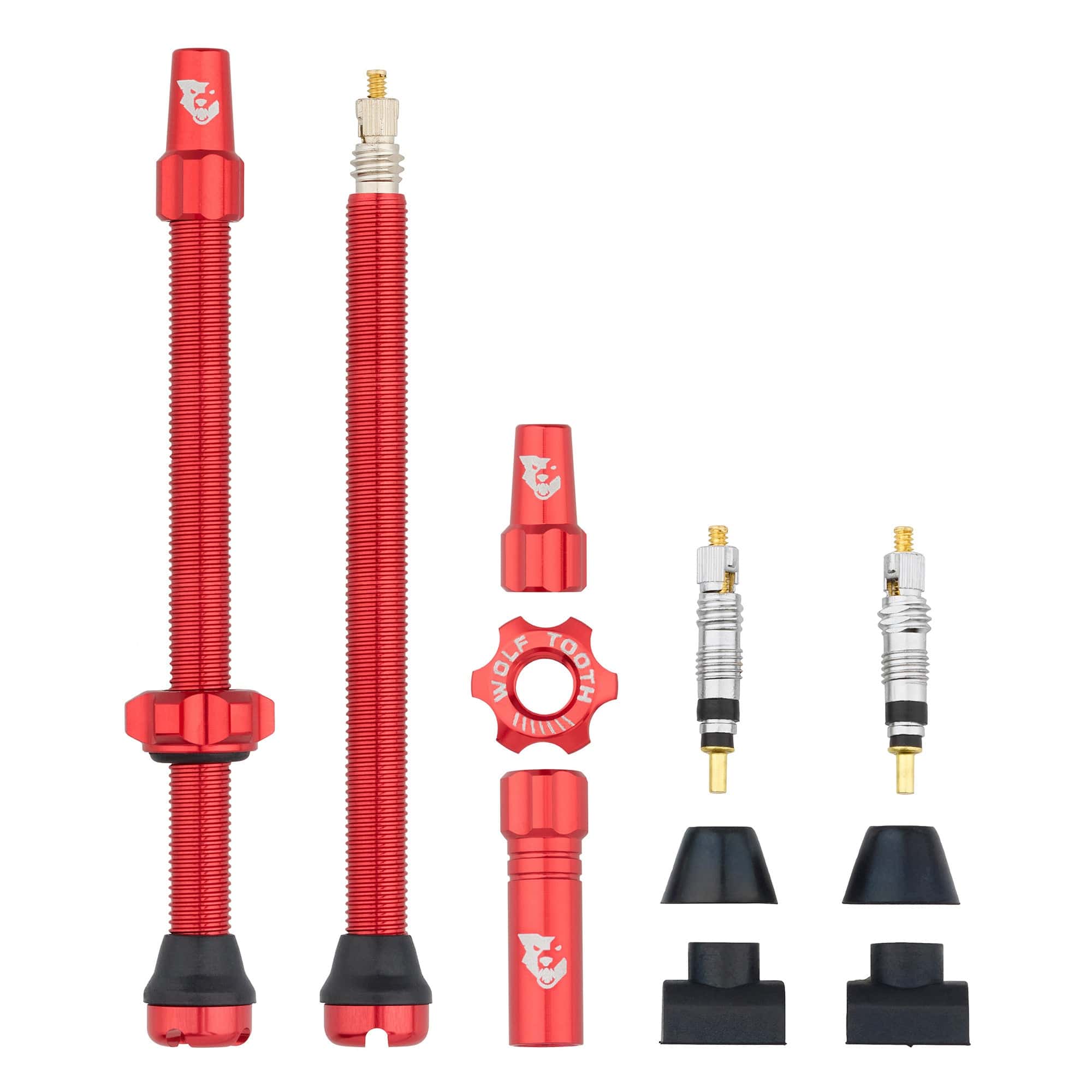 80mm / Red Tubeless Presta Valve Stem Kit
