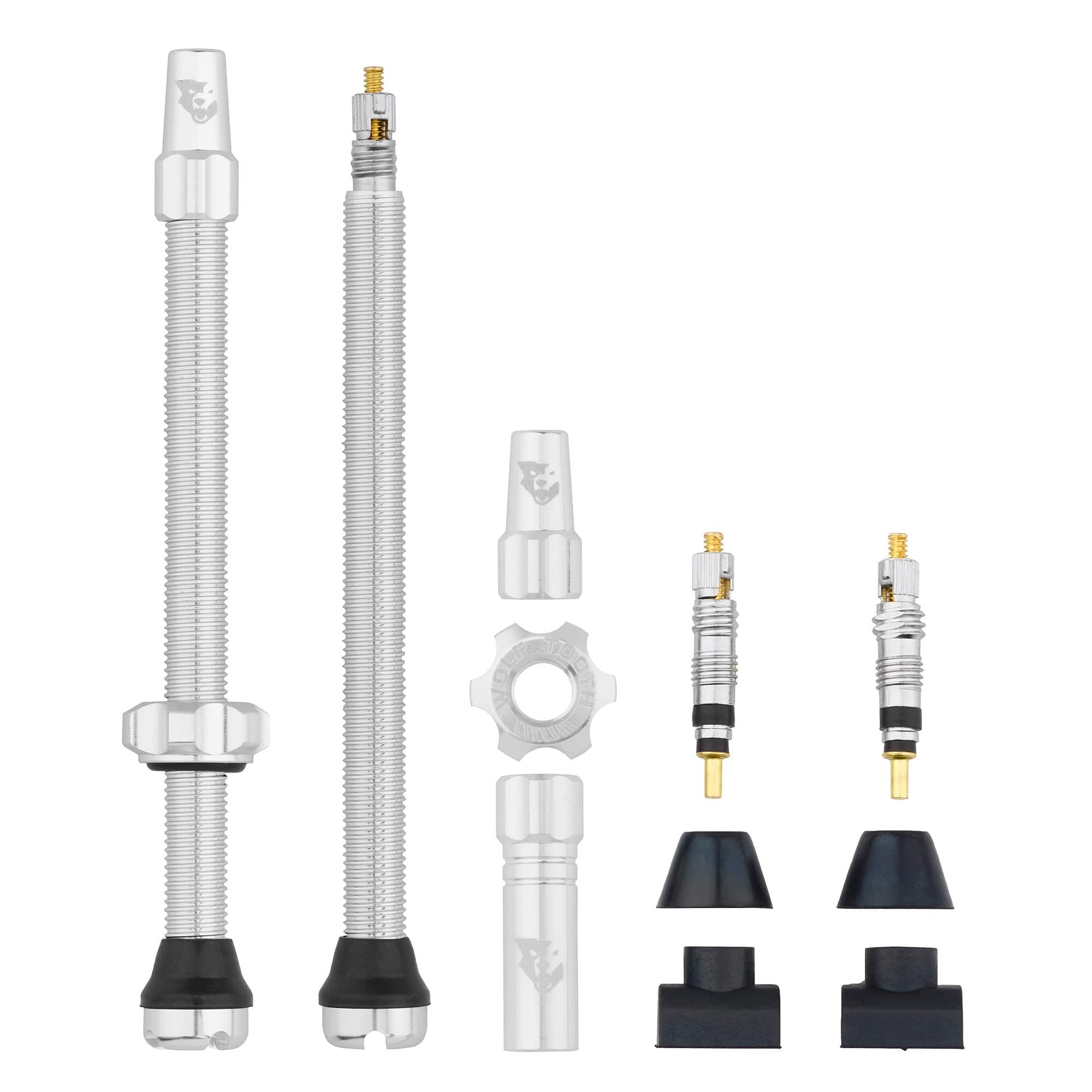 80mm / Raw Silver Tubeless Presta Valve Stem Kit