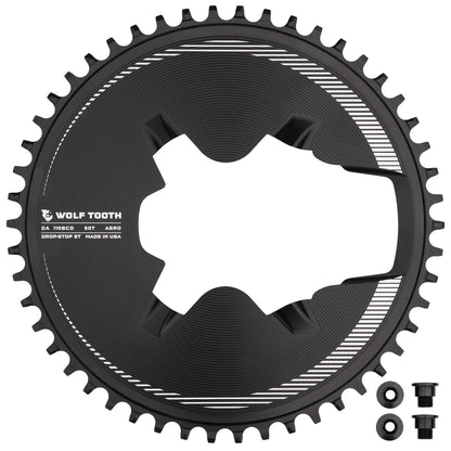 Black / 50T / Drop-Stop ST Aero Direct Mount Chainrings for Shimano Dura-Ace R9200 Cranks