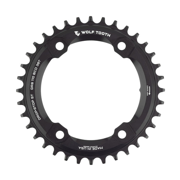 Drop-Stop ST / 36T 110 BCD Asymmetric 4-Bolt Chainrings for Shimano GRX Cranks