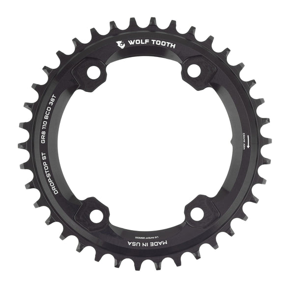 Drop-Stop ST / 38T 110 BCD Asymmetric 4-Bolt Chainrings for Shimano GRX Cranks