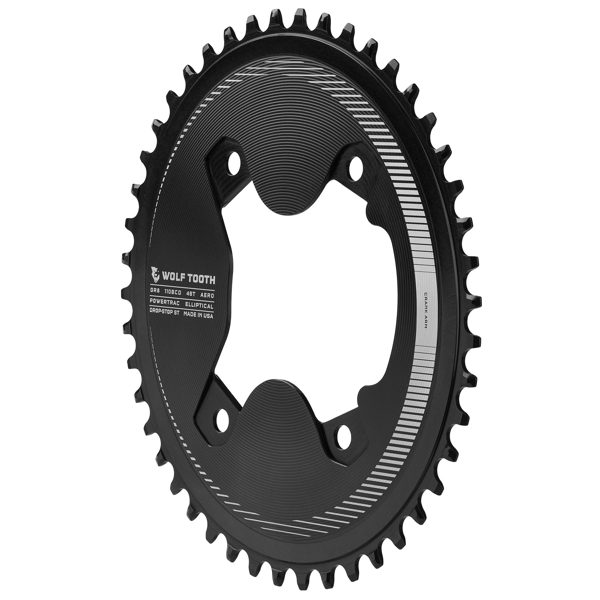 Chainring Bcd Aero Oval 110 BCD Asymmetric 4-Bolt Chainrings for Shimano GRX 800 Cra