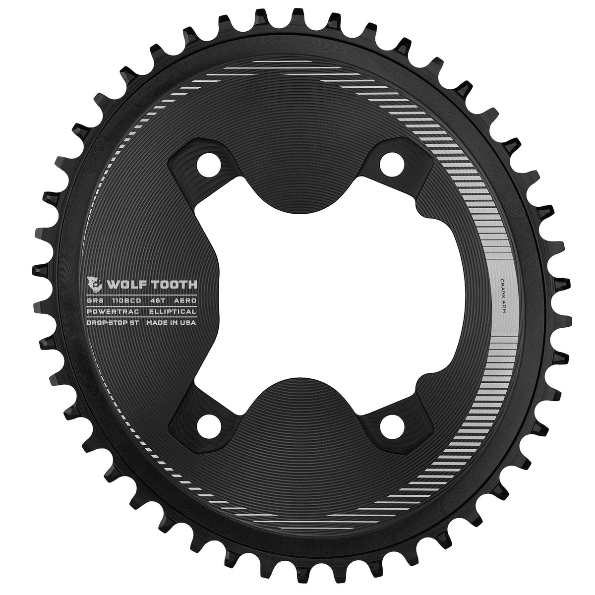 Aero Oval 110 BCD Asymmetric 4 Bolt Chainrings Shimano GRX 800 Cranks
