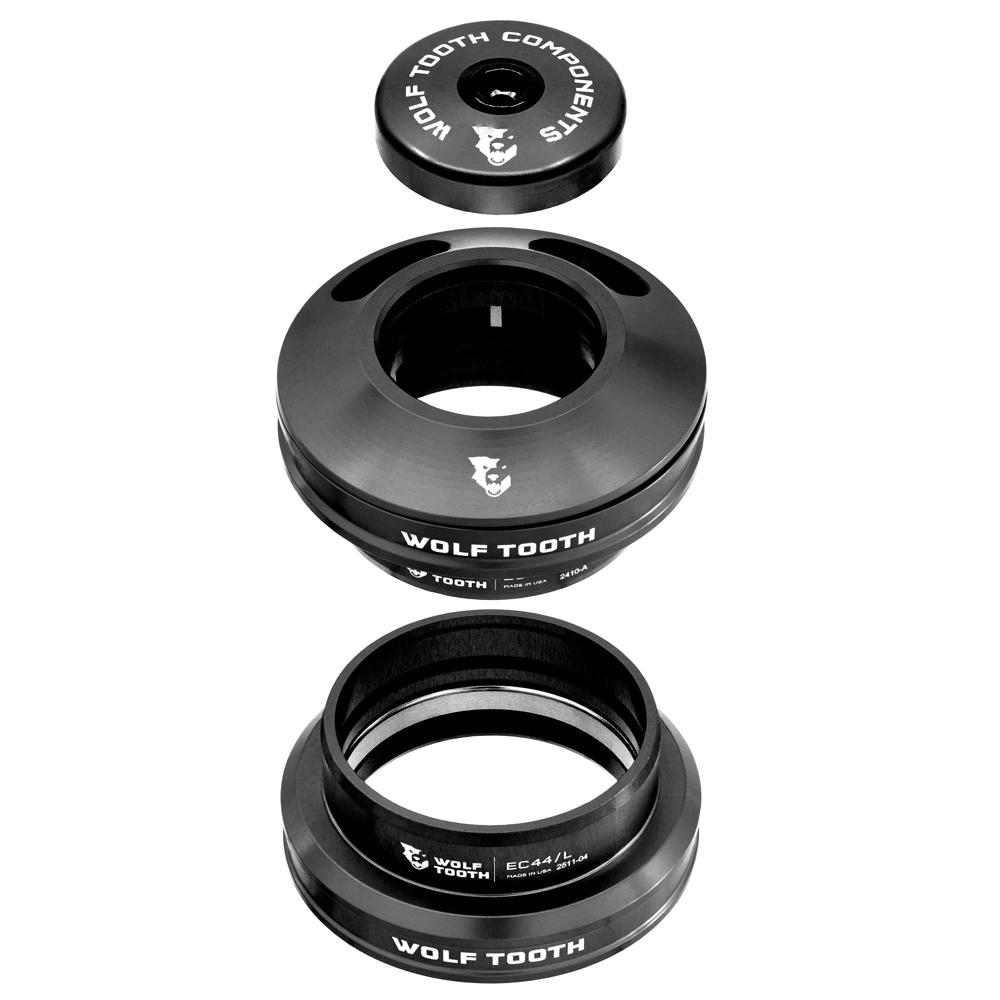 EC44 Upper & Lower Set / Black Wolf Tooth Premium EC44 Aero Headset for Semi-Internal Routing