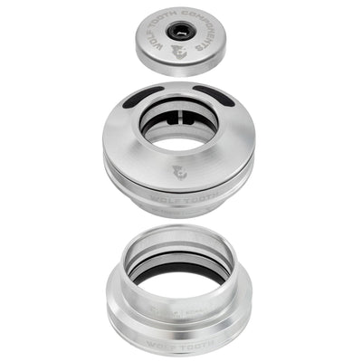 EC44 Upper & Lower Set / Raw Silver Wolf Tooth Premium EC44 Aero Headset for Semi-Internal Routing