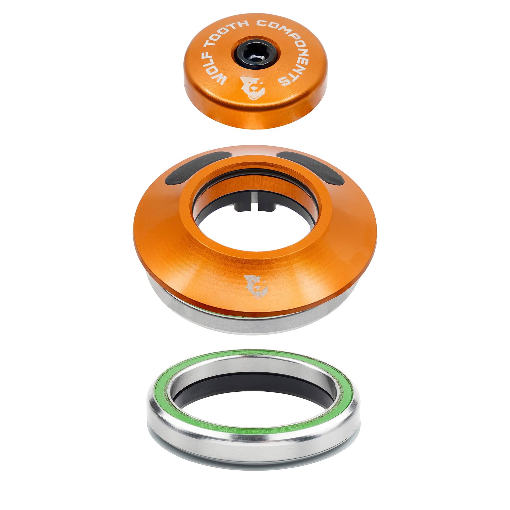 IS52 Upper & Lower Set / Orange Wolf Tooth Premium IS52 Aero Headset for Semi-Internal Routing