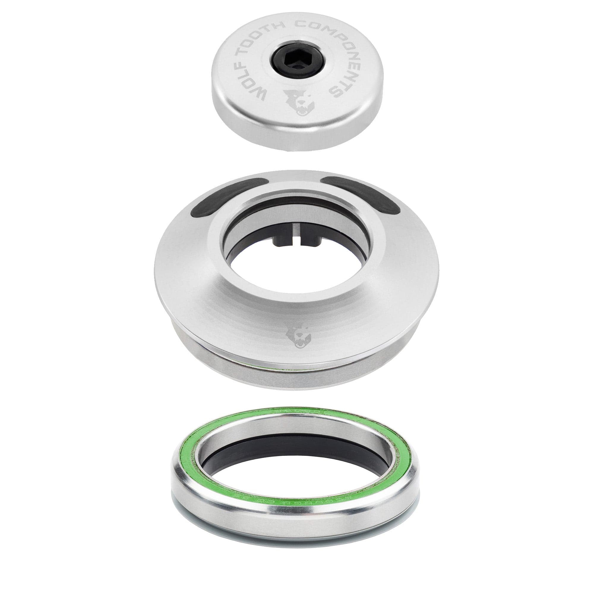 IS52 Upper & Lower Set / Raw Silver Wolf Tooth Premium IS52 Aero Headset for Semi-Internal Routing