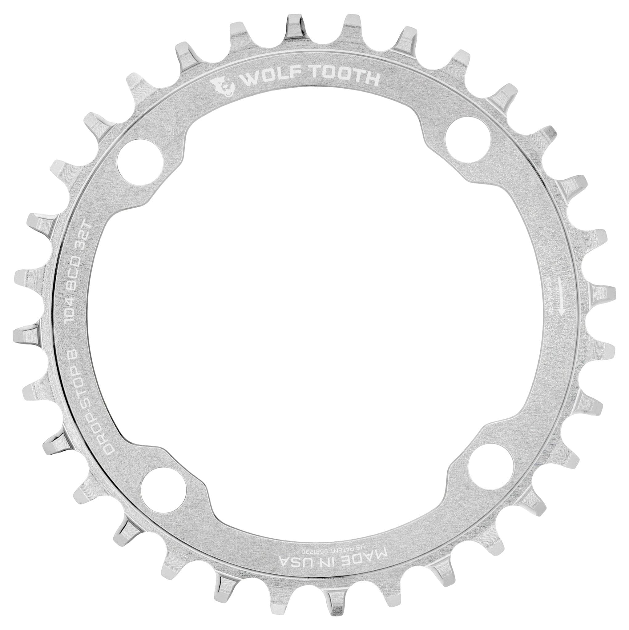 Raw Silver / 30T / Drop-Stop B 104 BCD Chainrings - Raw Silver