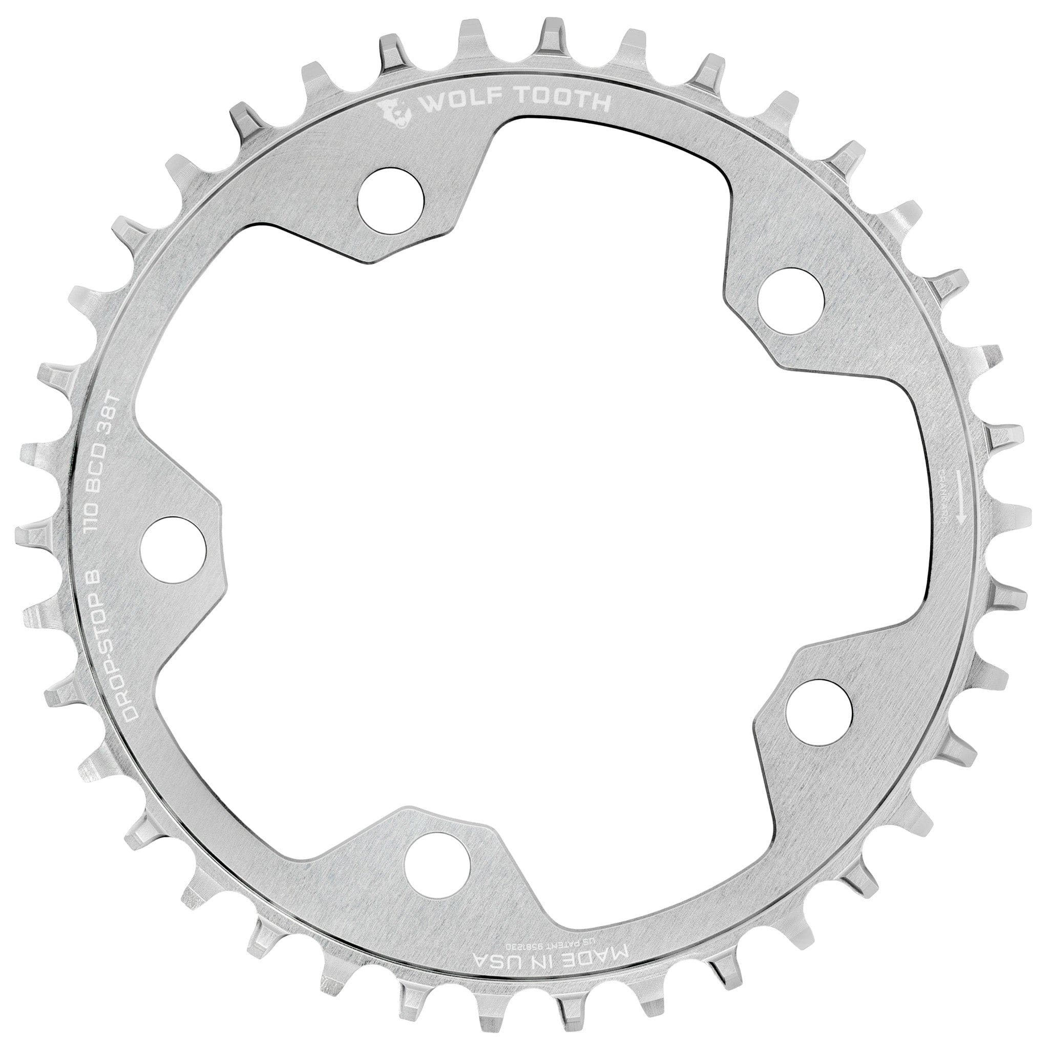 Drop-Stop B / 38T 110 BCD Gravel / CX / Road Chainrings - Raw Silver