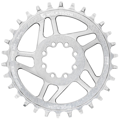 Drop-Stop B / 30T / 3mm Offset Direct Mount Chainrings for SRAM 8-Bolt Mountain Cranks - Raw Silver