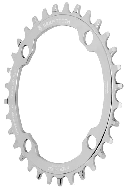 104 BCD Chainrings - Raw Silver