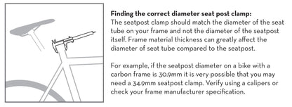Instructions on how to find the correct diameter for installing a seatpost clamp.