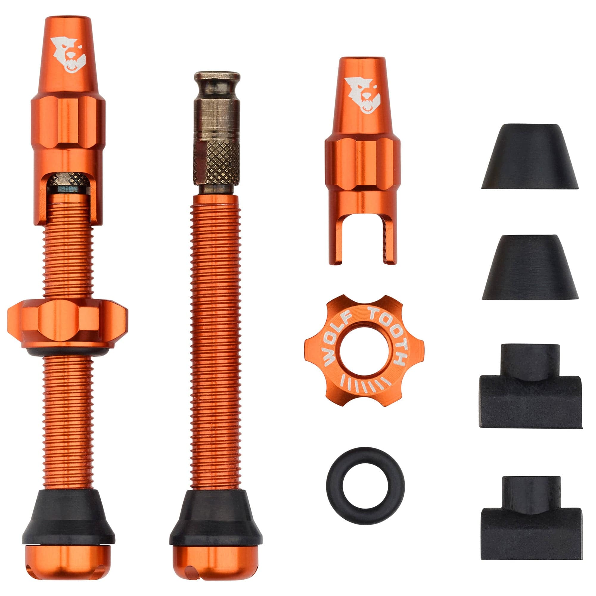 44mm / Orange Tubeless Valve Stem Kit for Clik Valve