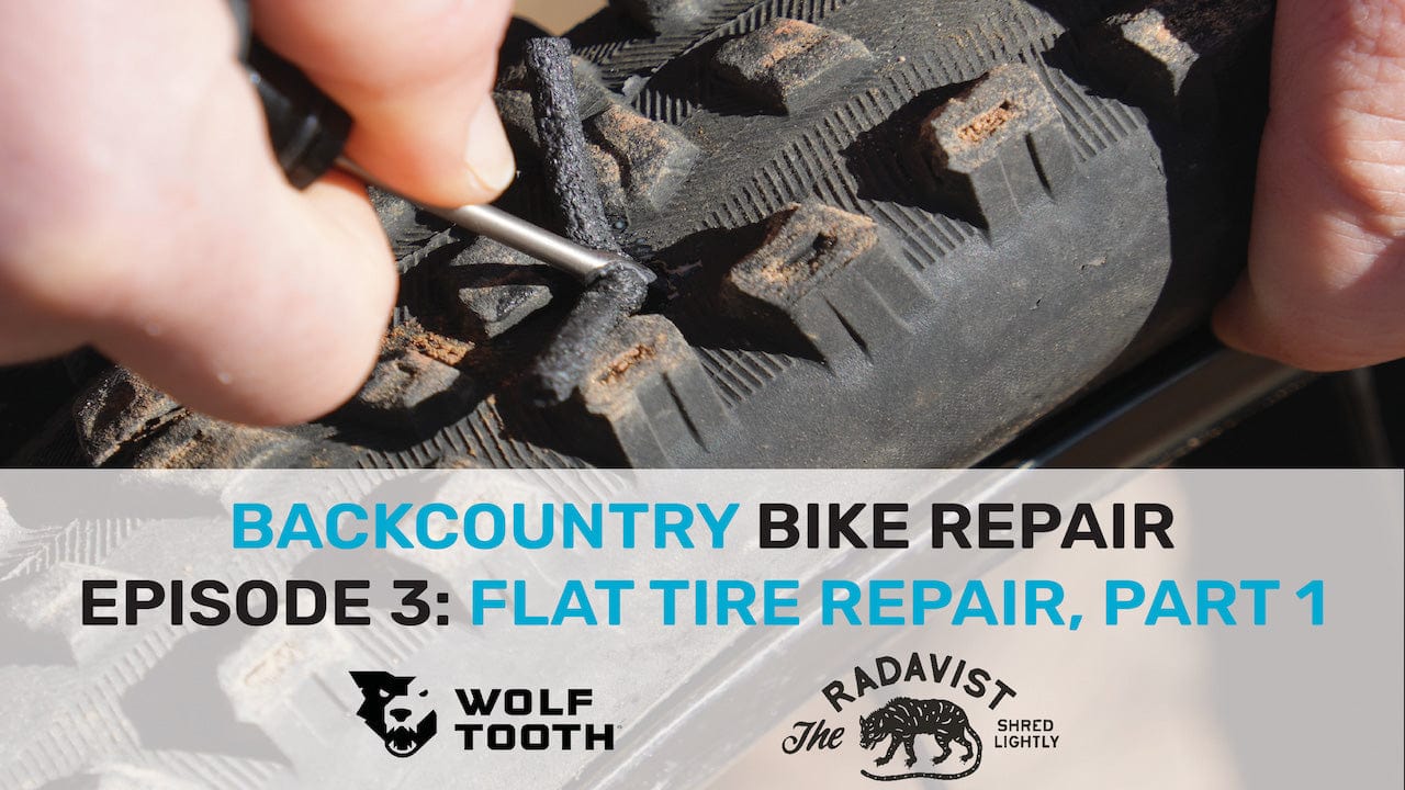 Load video: Backcountry Bike Repair video series number 3. Flat tire repair, part 1.
