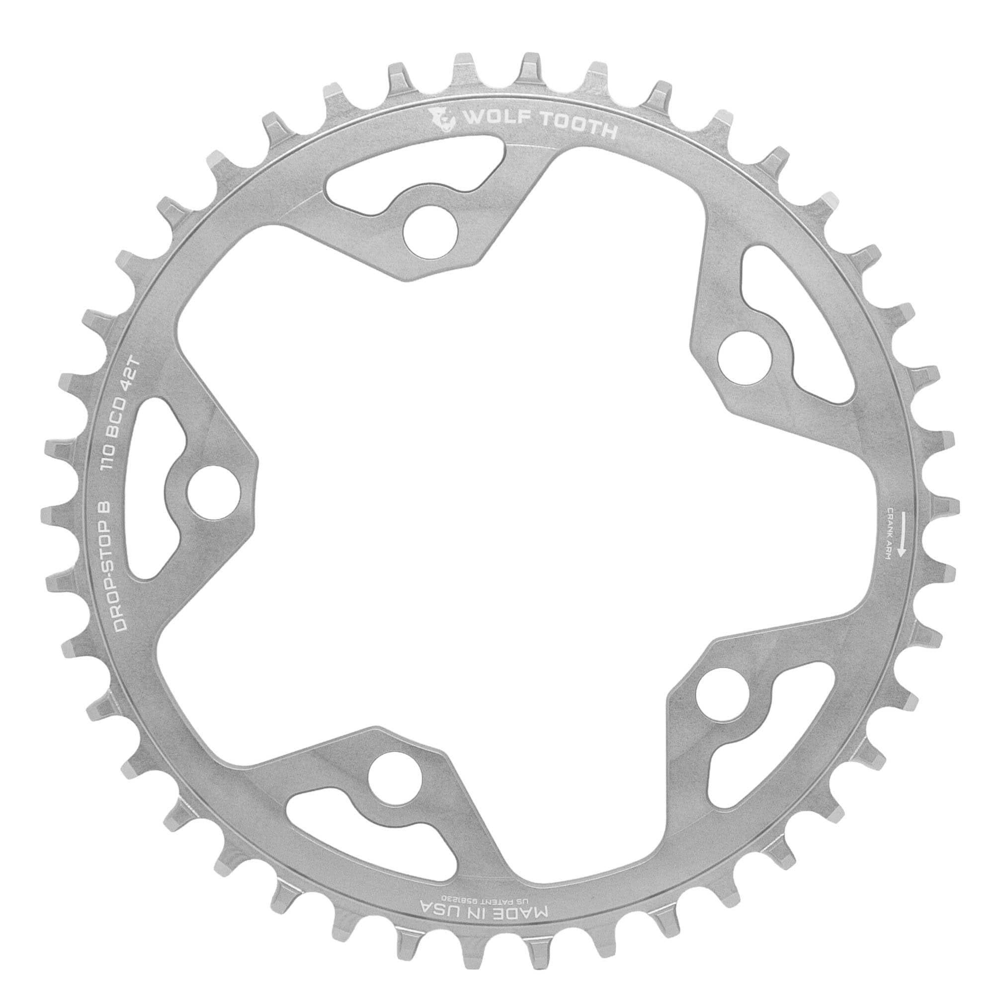 Drop-Stop B / 42T / Raw Silver 110 BCD Gravel / CX / Road Chainrings - Raw Silver