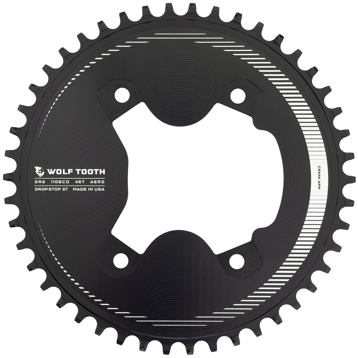 Aero 110 BCD Asymmetric 4 Bolt Chainrings Shimano GRX 800 Cranks