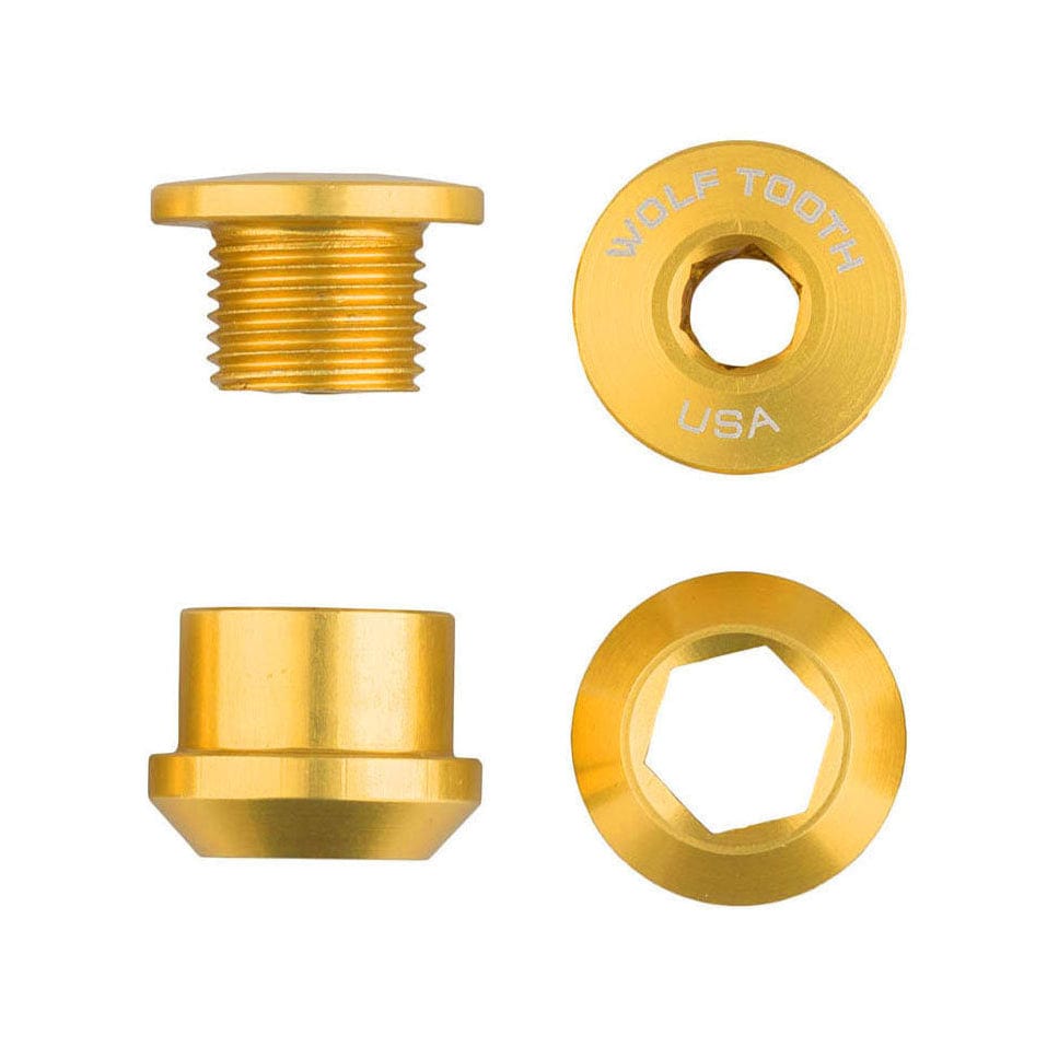 Aluminum / Gold Single Chainring Bolt + Nut for 1X