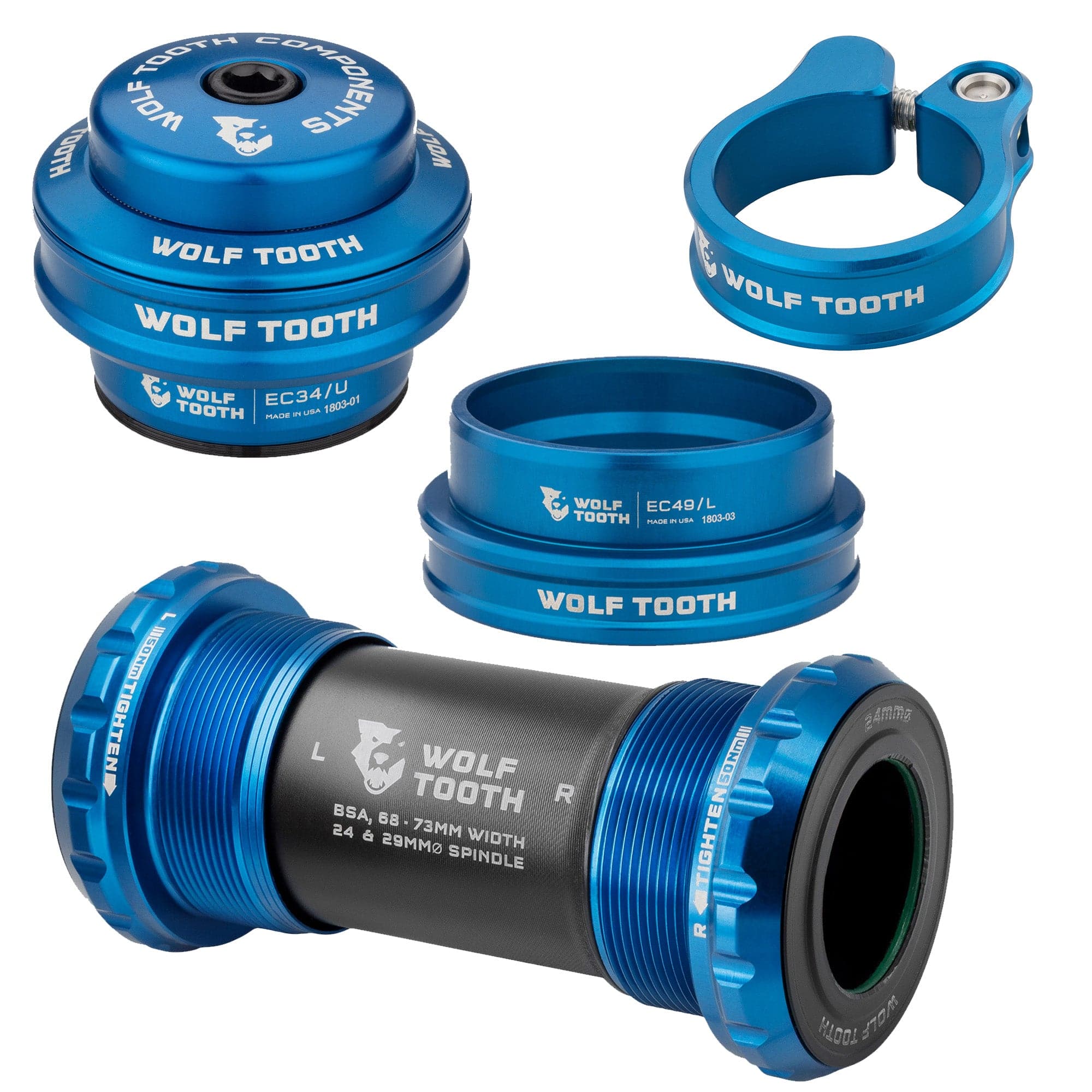 Premium Headset, Bottom Bracket, and Seatpost Clamp Bundle