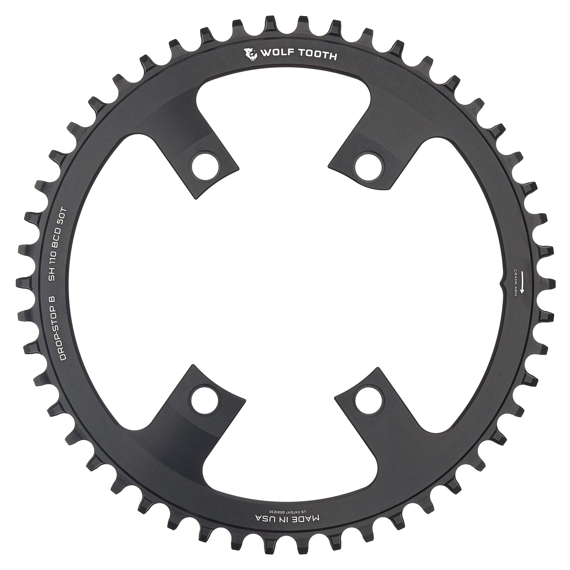 Drop-Stop B / 50T 110 BCD Asymmetric 4-Bolt Chainrings for Shimano Cranks