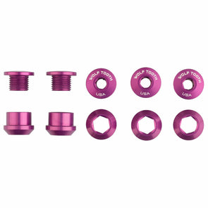 Aluminum / Purple Set of 5 Chainring Bolts+Nuts for 1X