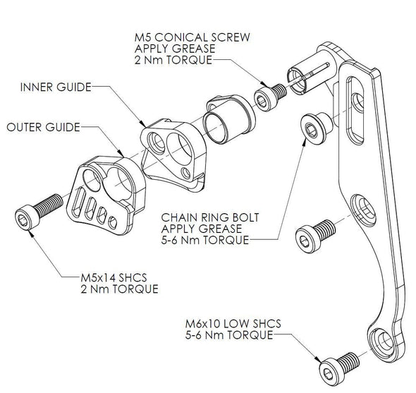GnarWolf Chainguide Colored Vertical Fixing Bolt