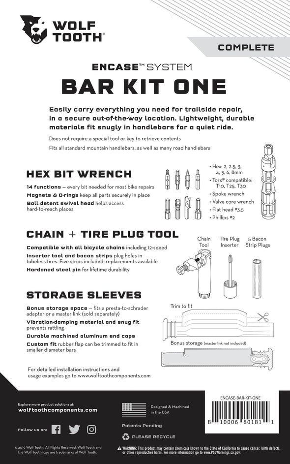 EnCase system bar kit one functions