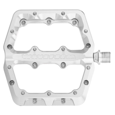 Large / Raw Silver / Standard 4.5mm Waveform Aluminum Pedals