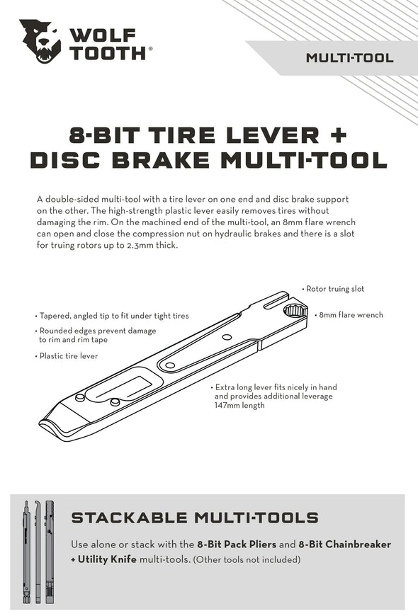 8-Bit Tire Lever + Disc Brake Multi-Tool