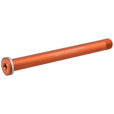 Wolf Tooth Front Axle fits RockShox 15x110 mountain bike forks color orange