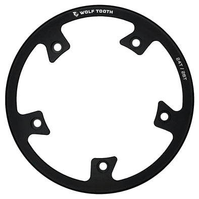 Black / 24-26T Direct Mount Bashring for Stainless Steel Chainrings