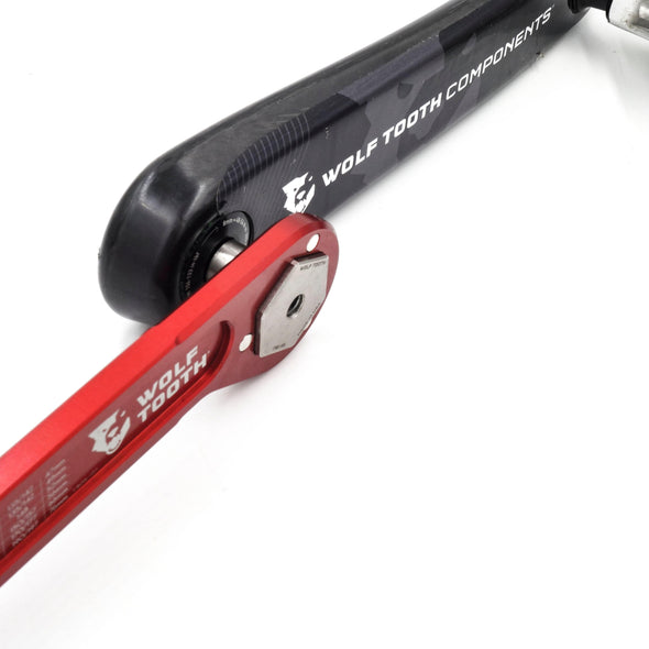 Wolf Tooth 8mm Hex wrench insert on bicycle crank arm