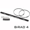 Wolf Tooth B-RAD 4 with 2 zip ties, 2 longer mounting bolts, 4 shorter mounting bolts, 2 washers, and foam pad
