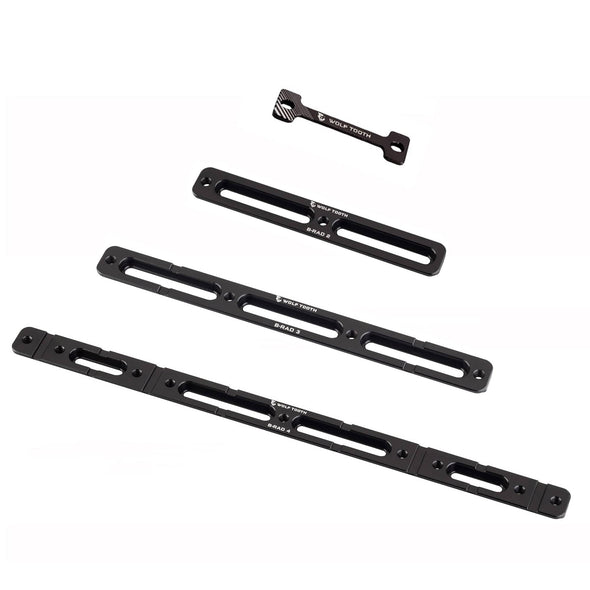 Wolf Tooth B-RAD Dogbone, B-RAD 2, B-RAD 3, and B-RAD 4 in a line