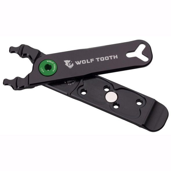 Wolf Tooth Pack Pliers, Master Link Combo Pliers, Black with Green Bolt
