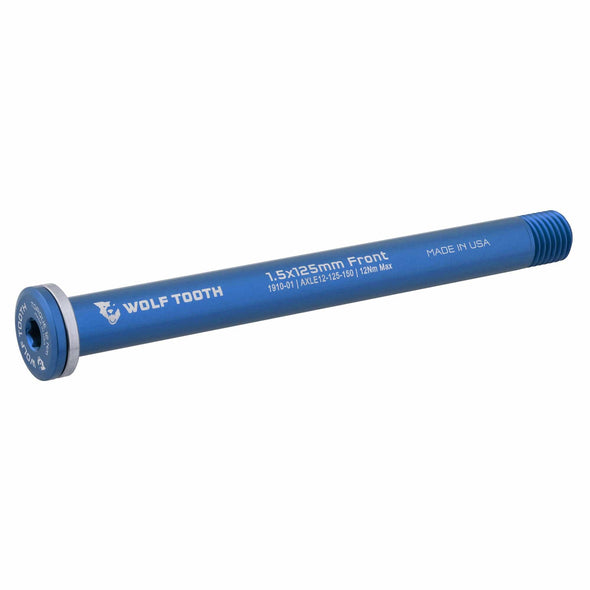 Wolf Tooth Front Road axle 1.5x125mm color blue