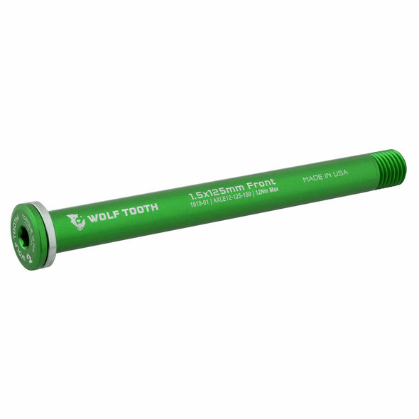 Wolf Tooth Front Road axle 1.5x125mm color green