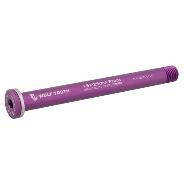 Wolf Tooth Front Road axle 1.5x125mm color purple