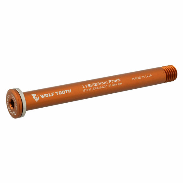 Wolf Tooth Front Road axle 1.75x122mm color orange