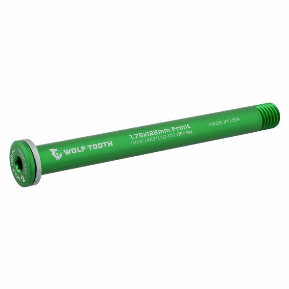 Wolf Tooth Front Road axle 1.75x122mm color green